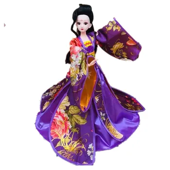 1/6 Cosplay Mor düğün elbisesi İçin barbie oyuncak bebek Giysileri Geleneksel Çin Antik Güzellik Kostüm Parti Kıyafeti Bebek Aksesuarları