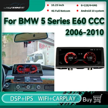 10.25 İnç Android 10 Araba Radyo BMW 5 Serisi İçin E60 CCC 2006-2010 Sistemi GPS Navigasyon Otomatik Stereo DVD Video Multimedya Oynatıcı