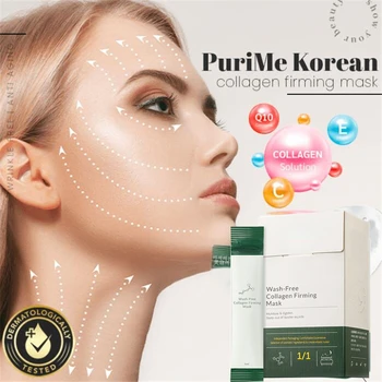 10 * 4 ml Purime Kore Kollajen Sıkılaştırıcı Maske Proteini Yüz Bakımı Nemlendirici Nemlendirici Anti-aging Yüz Maskesi Yıkama-Ücretsiz Uyku Maskesi