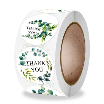 100-500 adet Teşekkür Ederim Etiket 1 İnç Karalama Defteri Zarf Mühür Yuvarlak Yapraklar Etiket Hediye çiçek dekorasyonu Kırtasiye etiket etiket