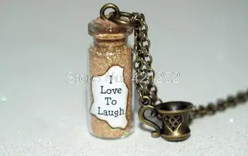 12 adet Gülmeyi Seviyorum Büyülü Kolye çay bardağı Charm şişe kolye Mary Poppins Amca Albert Çay Partisi tavan