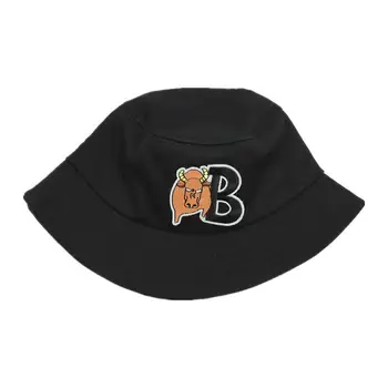 2021 Karikatür İnek Nakış Pamuk Kova Şapka Balıkçı Şapka Açık Seyahat Şapka güneşlikli kep Şapka Erkekler ve Kadınlar için 352