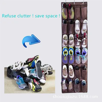 24 Cepler Katlanabilir Asılı Askı Ayakkabı Tutucu saklama çantası duvar ayakkabı rafı Katlanır Plastik Ayakkabı Banyo Raf Organizatör