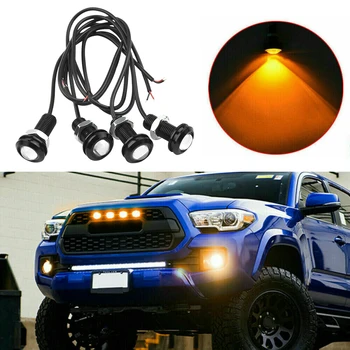 4 Adet/takım LED ızgara aydınlatma Kiti Oto Kamyon Kartal Göz Ford SUV Raptor SVT Tarzı Evrensel Amber Araba ızgara aydınlatma