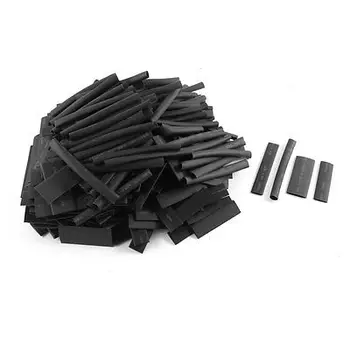 400 adet Siyah 2: 1 ısı Shrink boru boru boru kablosu kol kapağı Wrap 4 boyutları