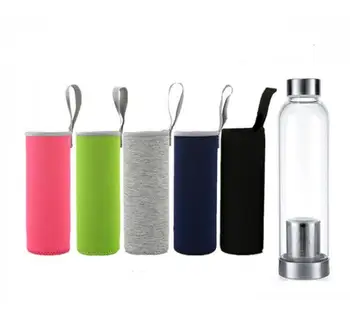 500 ML cam su şişesi ile çay demlik süzgeç ısıya dayanıklı seyahat Cupar ofis içme şişeleri Teacups SN952