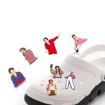 7 Adet Set Sevimli Karikatür Şarkı Karakter Tema Croc Ayakkabı Takılar Dekorasyon çocuk Tatil Hediye Sandalet Aksesuarları