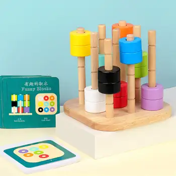 Ahşap renk sıralama oyuncak Montessori Oyuncak genç Kızlar için Unisex