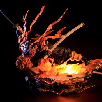 Anime iblis avcısı Figürü Zenitsu Agatsuma Heykeli PVC aksiyon figürü oyuncağı Kimetsu hiçbir Yaiba Tahsil Modeli Brinquedos Noel Hediyesi