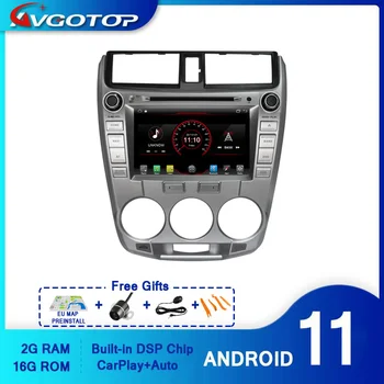 AVGOTOP Android 11 ÇEKİNME Bluetooth GPS Araba Radyo DVD Oynatıcı HONDA CİTY için 1.5 T 2008 2012 2G 16G MP3 MP4 Wifi Araç Multimedya