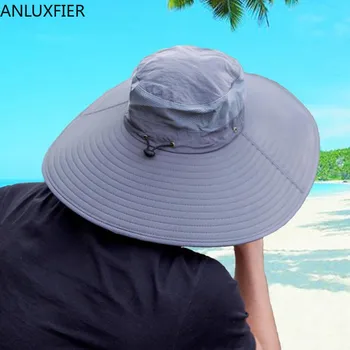 Balıkçı Şapka Adam Yaz Açık Balıkçılık kova kapağı Erkek Örgü Nefes Güneş Koruma Geniş Saçak Rahat Serin Balıkçı şapkaları H7251