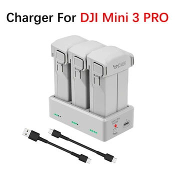 DJI Mini 3 Pro drone pili şarj cihazı 3 yollu şarj göbeği Anti Çıkıntı Depolama Şarj Cihazı USB QC3. 0 PD Hızlı Şarj Aksesuarları