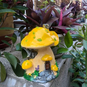 El sanatları-dekorasyon Mini mantar ev Bahçe reçine masal manzara