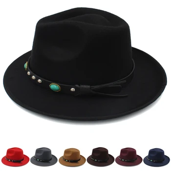 Erkek Kadın Panama Şapka Klasik Retro Sunhats Fedora Caps Fötr Caz Açık Seyahat Parti Sokak Tarzı Boyutu ABD 7 1/4 İNGILTERE L