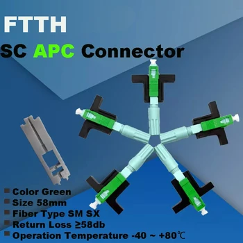 FASO 50-500 adet SC APC SM Tek Modlu optik konektör FTTH Aracı Optik Gömülü Hızlı Bağlantı SX Hızlı Bağlantı