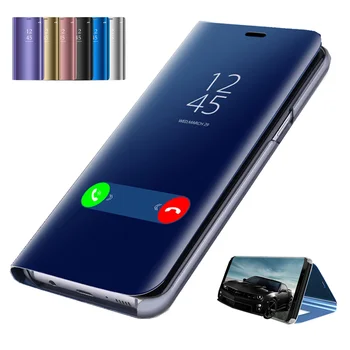 Flip Ayna Akıllı Telefon Kılıfı İçin Samsung Galaxy A12 A125F / DSN A125F / DS A125F 6.5 İnç Manyetik Cazibe Dikey Standı Kapak