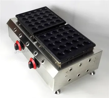 Gaz 50 adet Poffertjes Izgara Waffle Makinesi Çift Tava Paslanmaz Çelik yapışmaz Hollandalı Kurabiye Makinesi Yepyeni