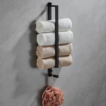 Havlu Tutucu Havlu Askısı Banyo havlu askısı Duvara monte Havlu Çubuğu metal Siyah Tuvalet Havlusu Depolama