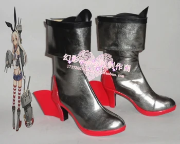 Kantai Koleksiyonu Cosplay Shimakaze Kısa Cadılar Bayramı Kızlar Ayakkabı Çizmeler H016