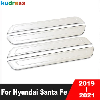 Kapı eşiği tıkama plakası Kapak Trim Hyundai Santa Fe 2019 İçin 2020 2021 Paslanmaz Araba Kapı Eşik Pedalı Sticker Aksesuarları