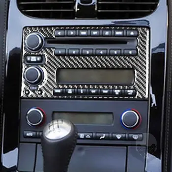 Karbon Fiber CD ve FM Radyo Paneli Sticker Trim İçin Chevrolet Corvette C6 2005-07