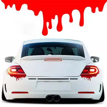 Komik kırmızı kan damlası Etiketler vinil çıkartması için araba Motor kuyruk ışık pencere tampon dekorasyon