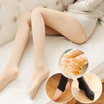 Kış Kadın Tayt Moda Sıcak Yüksek Elastik Düz Renk Külotlu Sıkı Yumuşak Uzun Çorap 3 Türleri (İnce / Kadife / Kalınlaşmak)