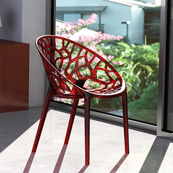 Minimalist Modern Plastik Yemek Sandalyesi Eğlence Arkalığı Şeffaf makyaj koltuğu yatak odası mobilyası Akrilik Kristal Sandalye