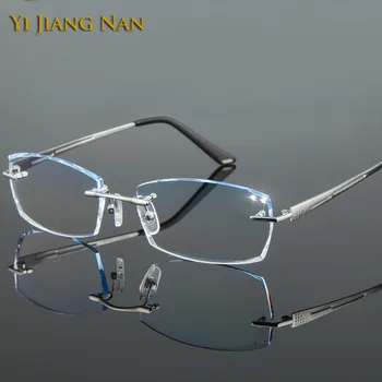 Moda Çerçevesiz Titanyum Gözlük Erkek Tonu Lensler Reçete Gözlük Erkekler için