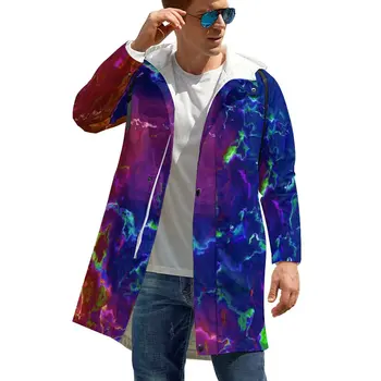 Parlak Sıçrama Baskı Rahat Mont Erkek Soyut Mürekkep Giyim kışlık ceketler Zarif Tasarım Su Geçirmez Rüzgarlıklar Büyük Boy