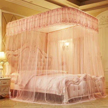 Prenses Cibinlik Çift Kişilik Yatak Odası Dekorasyon Sürgülü sineklikler Yatak Odası Bahçe Tasarımı Moustiquaire Yatak Moutiquary