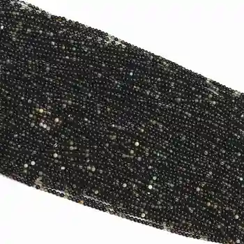 Renkli doğal siyah gri agat carnelian oniks taş 2mm 3mm moda DIY takı yuvarlak dağınık boncuklar 15 