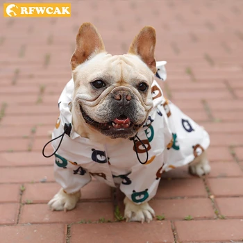 RFWCAK Hukuk Köpek Köpek Pet Yağmurluk Sevimli Ayı Yaratıcı Yağmurluk Yaz İnce Kesit Su Geçirmez Küçük Ve Orta Köpek Pet Giysi