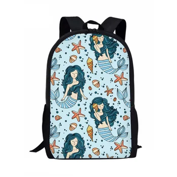 Sevimli Kız Karikatür okul çantası Güzel Mercan Mermaid Baskılar Çocuk Kitap Sırt Çantası Genç Sırt Çantası Mochilas Escolares