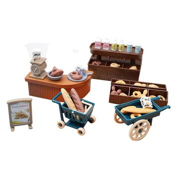 Sevimli Mini Ekmek Dekorasyon Simülasyon Dükkanı Dollhouse Süt Ekmek Arabası Çocuk Oyun Evi Oyuncaklar Dekorasyon
