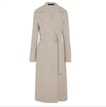 Sıcak Satış Kadın Yün sıcak tutan kaban Moda Turn-Aşağı Yaka Ceket Kemer İle N1004