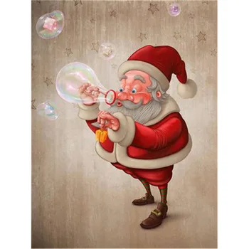 Tam Elmas Boyama Noel Baba Çapraz Dikiş nakış elmas Karikatür Mozaik El Yapımı Rhinestones noel hediyesi
