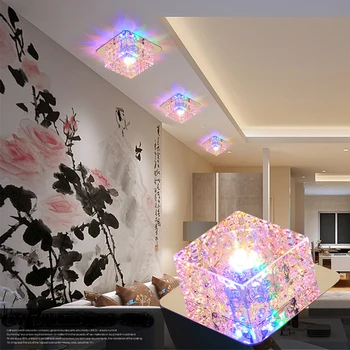 Tavan ışıkları kapalı kristal aydınlatma LED Luminaria abajur Modern LED tavan lambası oturma yemek yatak odası ev dekorasyon