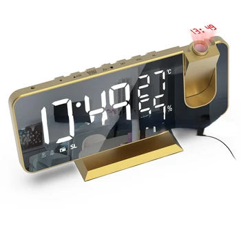 Yeni Radyo Projeksiyon çalar saat LED Büyük Ekran Ekran Sıcaklık ve Nem Elektronik Saat dijital alarmlı saat Saat