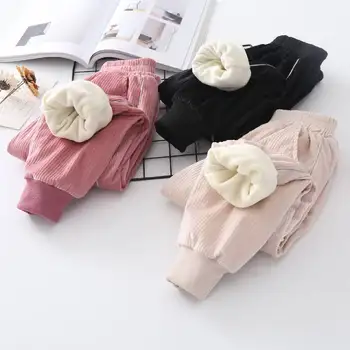 Yeni Satış 2019 Moda Bebek Kız Artı Kadife pantolon Çocuk Giyim Kadife Bebek Kız Uzun Pantolon Yaş 3 4 6 10 12 Yaşında