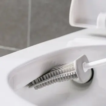 Yumuşak Kauçuk Tuvalet Fırçası Seti Kaymaz Uzun Saplı Tuvalet Temizleyici Tutucu Seti Taşınabilir Ev Banyo Malzemeleri