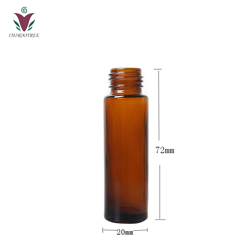 20 adet 10ml Amber Kalın Rulo Rulo Şişe uçucu yağ Doldurulabilir Parfüm Şişesi Aromaterapi Örnek Testi Görüntü 4