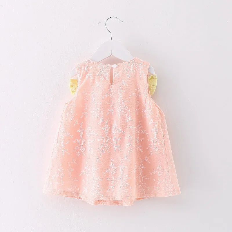 2019 Bebekler Bebek Elbise Yay Işlemeli Kız Elbise Kız Bebek Giysileri çocuk Küçük Prenses Serisi Pamuk Konfor Görüntü 2