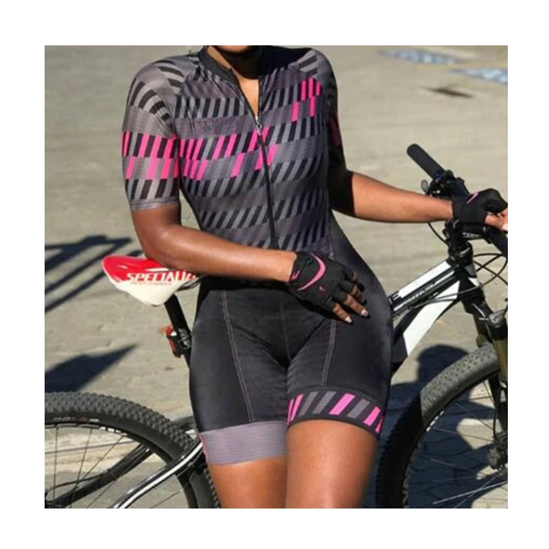 2021 KAFİTT kadın Triatlon Kısa Kollu Bisiklet Jersey Setleri Skinsuit Maillot Ropa Ciclismo bisikletçi giysisi Git Pro Tulum Görüntü 3