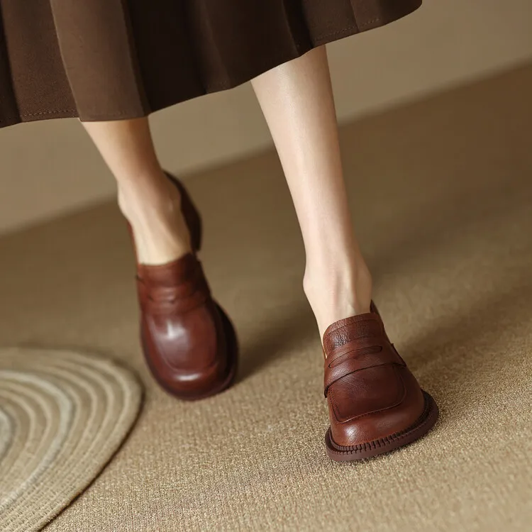 2023 Bahar Yeni Kadın Pompaları Vintage Tasarım Sığ 6cm Kare Yüksek Topuklu Fransız Şık Yuvarlak Ayak Zapatos Femme Chaussure Sarmaşık Görüntü 1