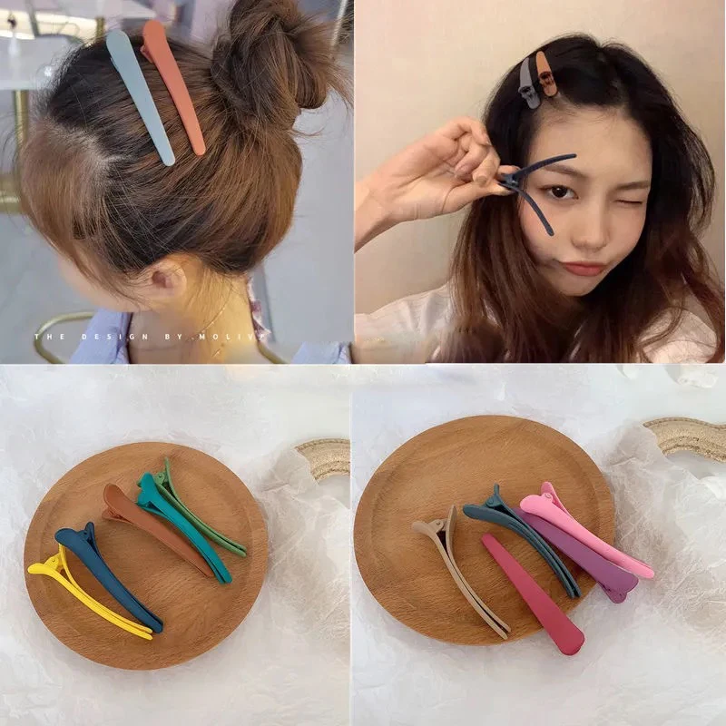 4 ADET Şeker Renk saç tokası Plastik Ördek Gagası Klip Kadınlar için Kabuk saç tokası Pimleri DIY Saç Şekillendirici Aracı saç aksesuarları Şapkalar Görüntü 4