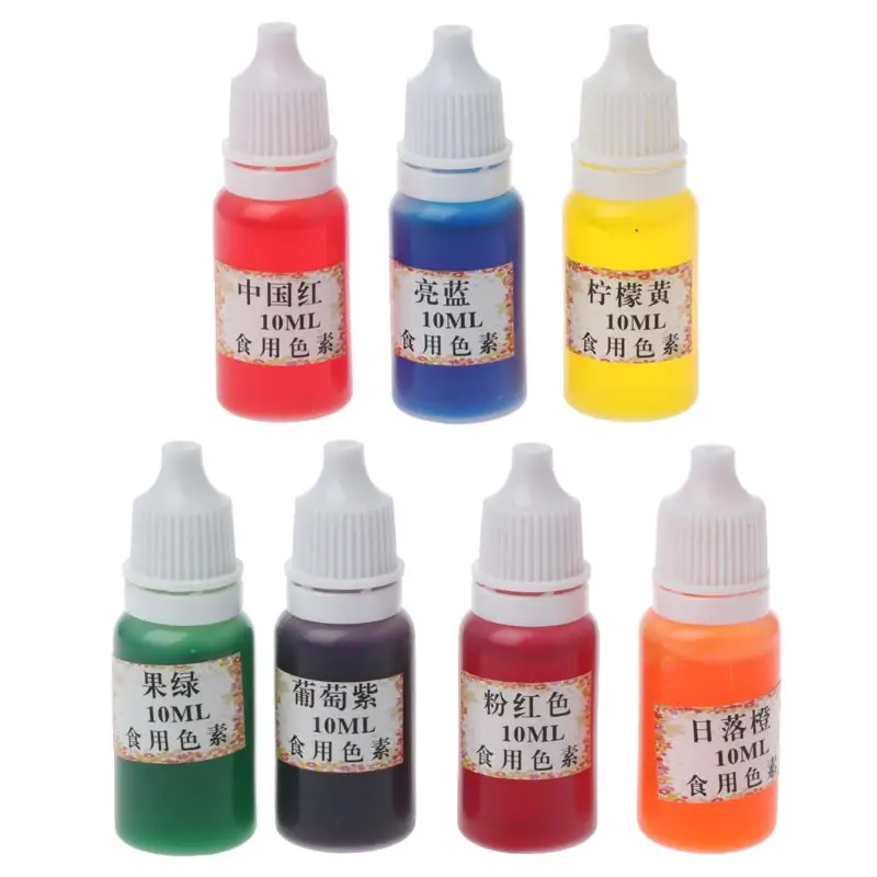 7 Renk Boya Renklendirici Seti Balçık Takı Yapımı Cilt Güvenli Sıvı reçine pigmentleri Yeni Görüntü 3
