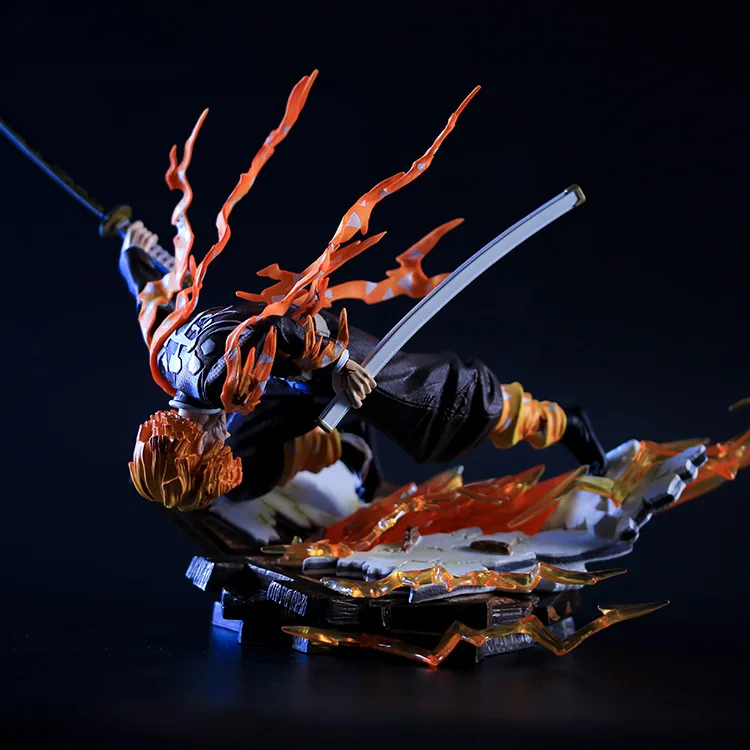 Anime iblis avcısı Figürü Zenitsu Agatsuma Heykeli PVC aksiyon figürü oyuncağı Kimetsu hiçbir Yaiba Tahsil Modeli Brinquedos Noel Hediyesi Görüntü 1