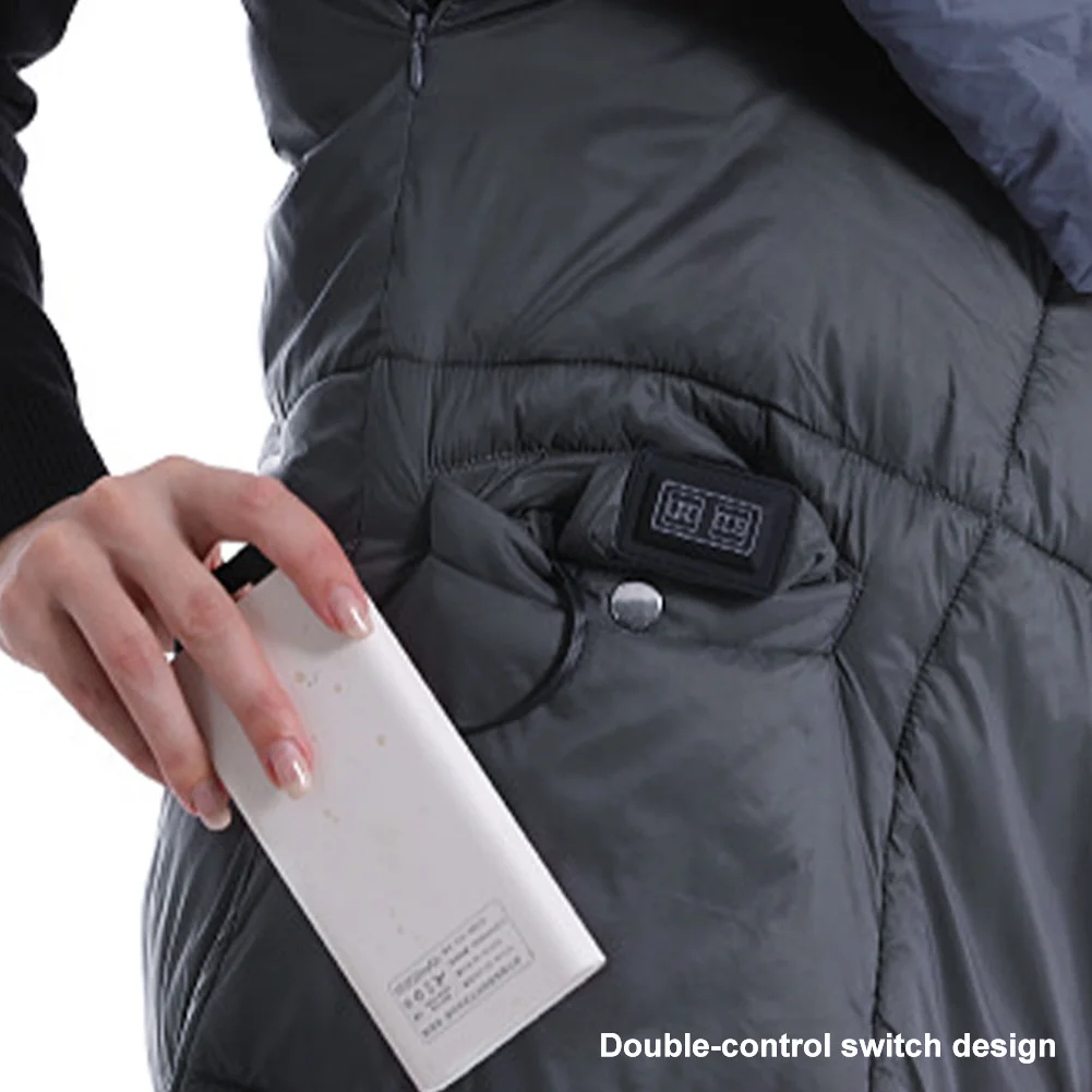 Elektrikli ısıtıcılı battaniye 6 bölge Giyilebilir USB ısıtmalı yelek Sıcak kış Çok Fonksiyonlu Battaniye Yelek Ev İçin Görüntü 2