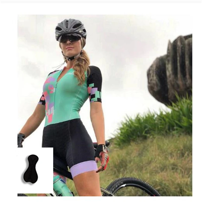 Kadın Özel Bisiklet Takım Elbise, Giyim Triatlon Tulum, Toptan Nefes Yaz Kısa Kollu Bisiklet Forması Takım Elbise Görüntü 0